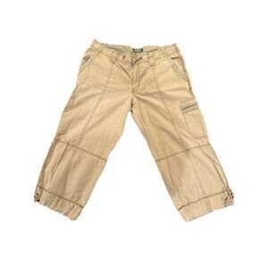 Eddie Bauer-Womens Cargo Crop Lightweight Pants-Size 12 Tall-Olive Green